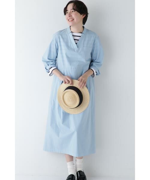 human woman / ヒューマンウーマン ワンピース | ◆製品染め刻み衿ワンピース | 詳細2