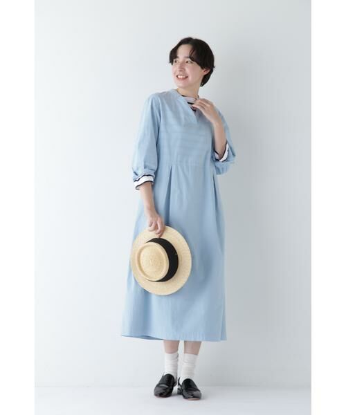 human woman / ヒューマンウーマン ワンピース | ◆製品染め刻み衿ワンピース | 詳細3