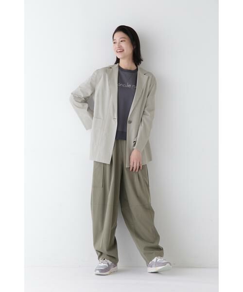 Denim Junリネンブラウンリバーシブルレイヤードスウェットシャツジャケット ライトリネンオープンカラーシャツ【BODYWILD×AWEAR