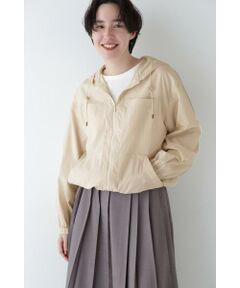 human woman / ヒューマンウーマン ブルゾン | ◆コットンナイロンタイプライターシアーフーディーブルゾン