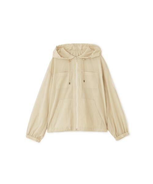 human woman / ヒューマンウーマン ブルゾン | ◆コットンナイロンタイプライターシアーフーディーブルゾン | 詳細1