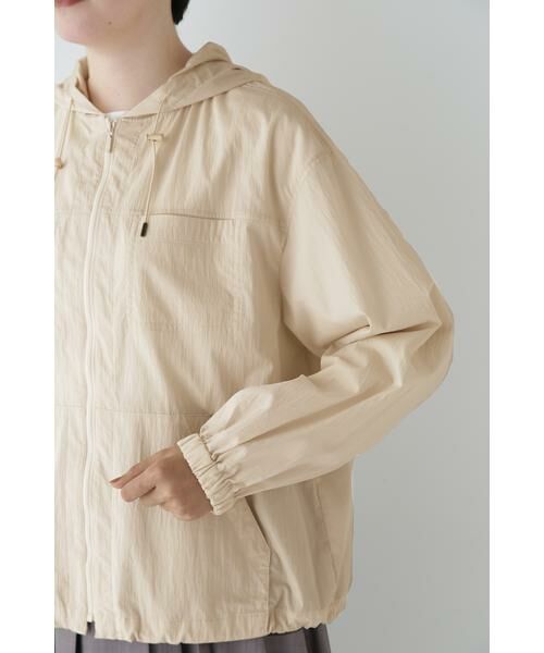 human woman / ヒューマンウーマン ブルゾン | ◆コットンナイロンタイプライターシアーフーディーブルゾン | 詳細7