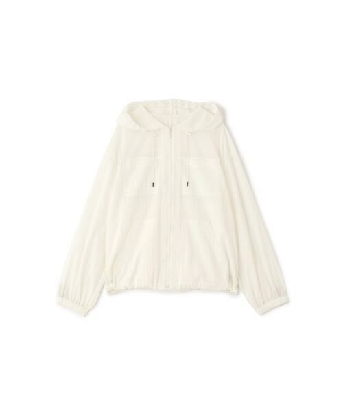 human woman / ヒューマンウーマン ブルゾン | ◆コットンナイロンタイプライターシアーフーディーブルゾン | 詳細12