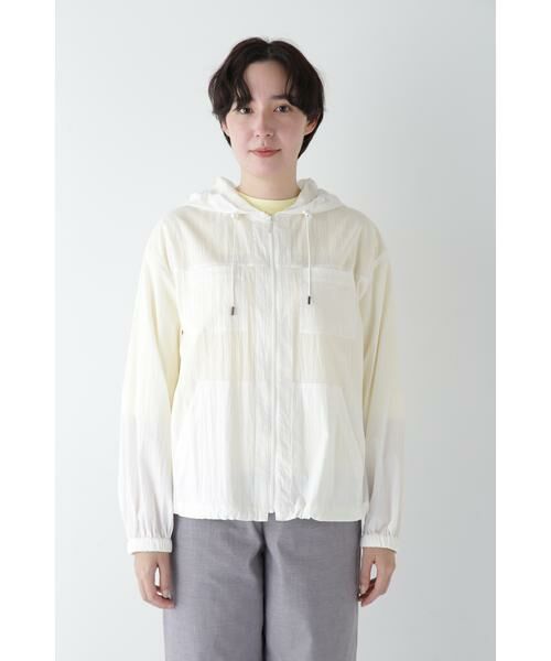 human woman / ヒューマンウーマン ブルゾン | ◆コットンナイロンタイプライターシアーフーディーブルゾン | 詳細15