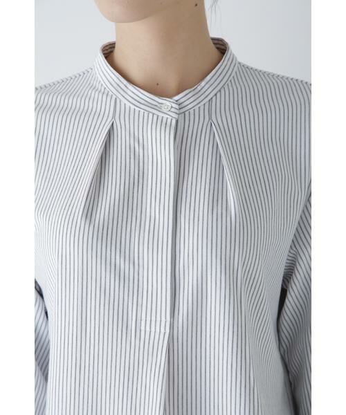 human woman / ヒューマンウーマン カットソー | ◆鹿の子ジャージーストライプバンドカラープルオーバー | 詳細17