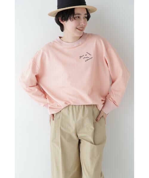 human woman / ヒューマンウーマン カットソー | ◆ミニ裏毛ロゴトレーナー | 詳細2