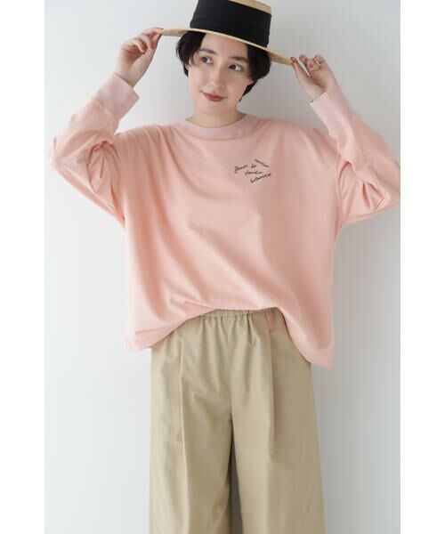 human woman/ヒューマンウーマン ◆ミニ裏毛ロゴトレーナー ピンク M human woman/ヒューマンウーマン ◆ミニ裏毛ロゴトレーナー ピンク M