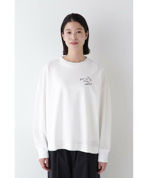 human woman / ヒューマンウーマン カットソー | ◆ミニ裏毛ロゴトレーナー | 詳細17