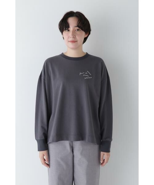 human woman / ヒューマンウーマン カットソー | ◆ミニ裏毛ロゴトレーナー | 詳細27