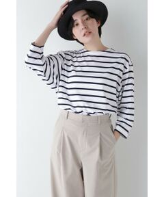 human woman / ヒューマンウーマン カットソー | ◆ハイゲージボーダープルオーバー