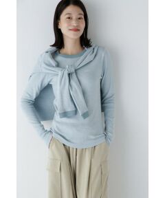 human woman / ヒューマンウーマン カットソー | ◆パネルリブロングスリーブＴシャツ