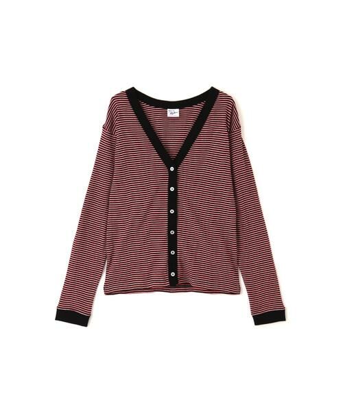 human woman / ヒューマンウーマン カットソー | ◆パネルリブＶネックカーディガン | 詳細1