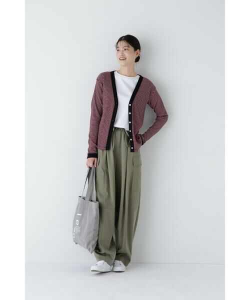 human woman / ヒューマンウーマン カットソー | ◆パネルリブＶネックカーディガン | 詳細2