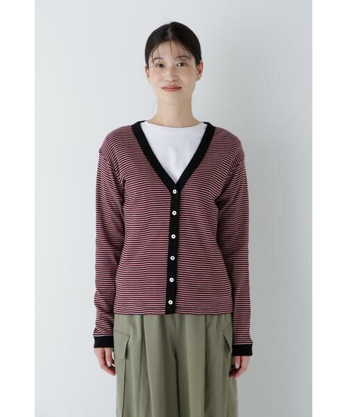human woman / ヒューマンウーマン カットソー | ◆パネルリブＶネックカーディガン | 詳細3
