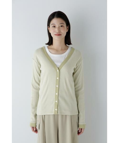 human woman / ヒューマンウーマン カットソー | ◆パネルリブＶネックカーディガン | 詳細8