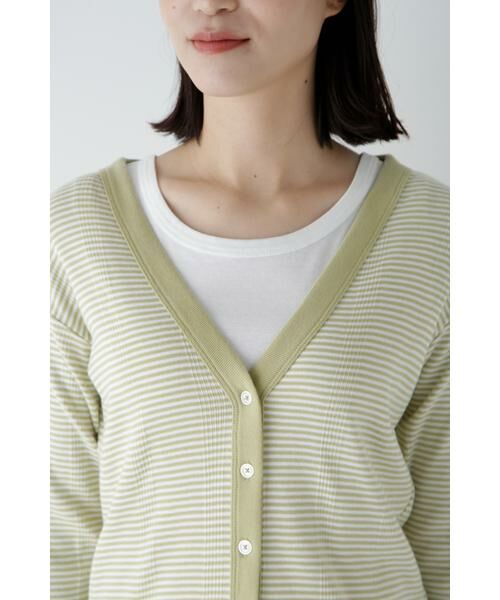 human woman / ヒューマンウーマン カットソー | ◆パネルリブＶネックカーディガン | 詳細11