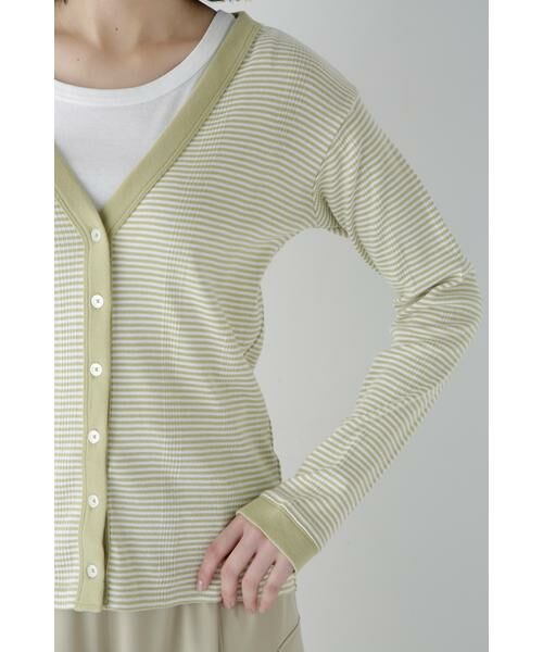 human woman / ヒューマンウーマン カットソー | ◆パネルリブＶネックカーディガン | 詳細12