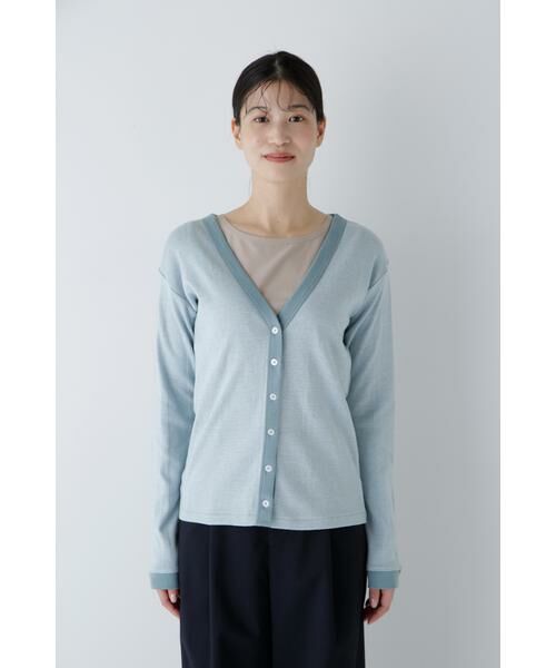 human woman / ヒューマンウーマン カットソー | ◆パネルリブＶネックカーディガン | 詳細18