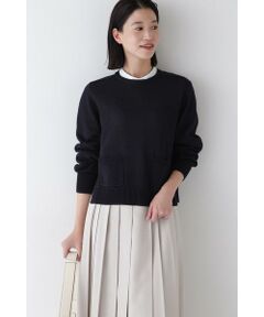 human woman / ヒューマンウーマン ニット・セーター | ◆ミドルゲージギマポケット付プルオーバー