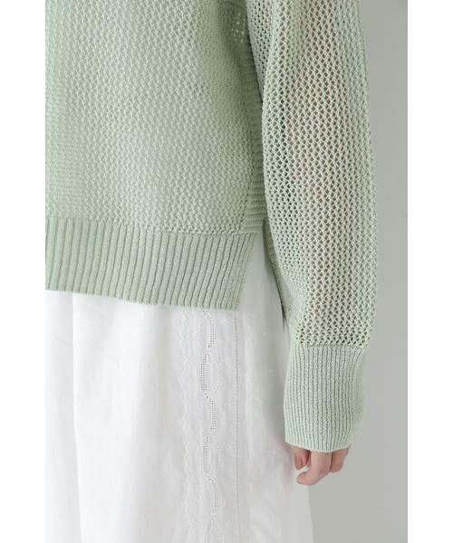 human woman / ヒューマンウーマン ニット・セーター | ◆テープヤーンメッシュスキッパープルオーバー | 詳細10
