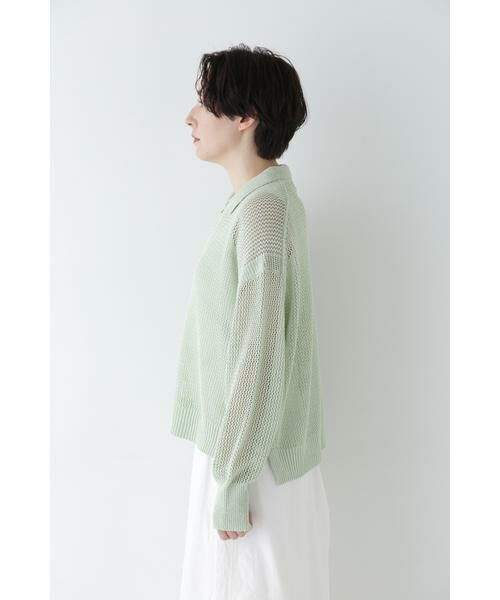 human woman / ヒューマンウーマン ニット・セーター | ◆テープヤーンメッシュスキッパープルオーバー | 詳細6