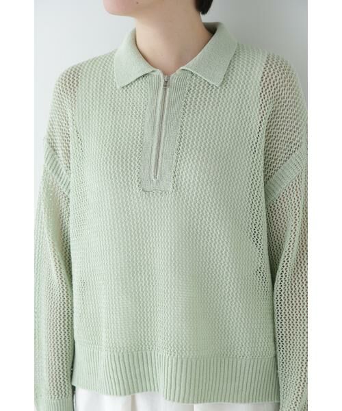 human woman / ヒューマンウーマン ニット・セーター | ◆テープヤーンメッシュスキッパープルオーバー | 詳細8