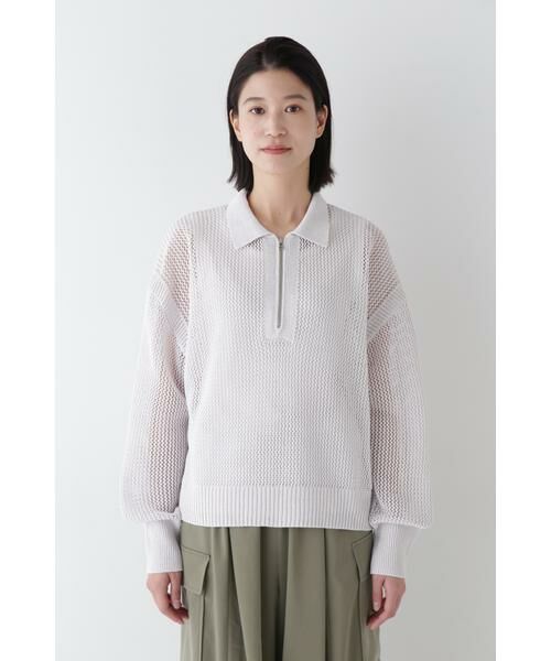 human woman / ヒューマンウーマン ニット・セーター | ◆テープヤーンメッシュスキッパープルオーバー | 詳細21