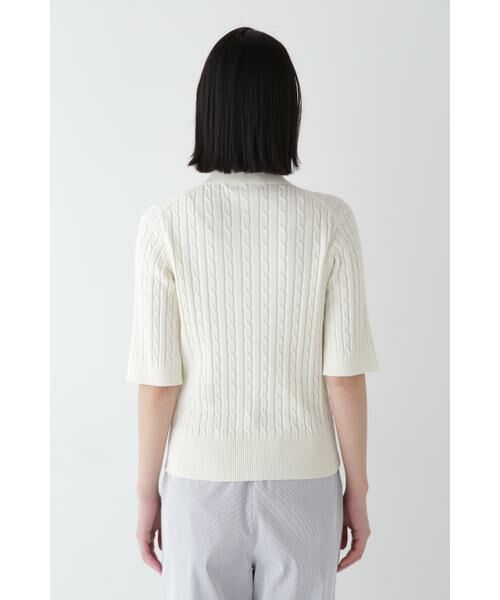 human woman / ヒューマンウーマン ニット・セーター | ◆コットンケーブル柄ポロニットプルオーバー | 詳細13