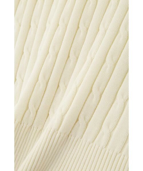 human woman / ヒューマンウーマン ニット・セーター | ◆コットンケーブル柄ポロニットプルオーバー | 詳細17