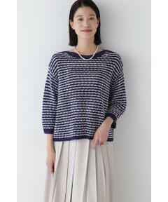 human woman / ヒューマンウーマン ニット・セーター | ◆MIXヤーンガーターボーダープルオーバー