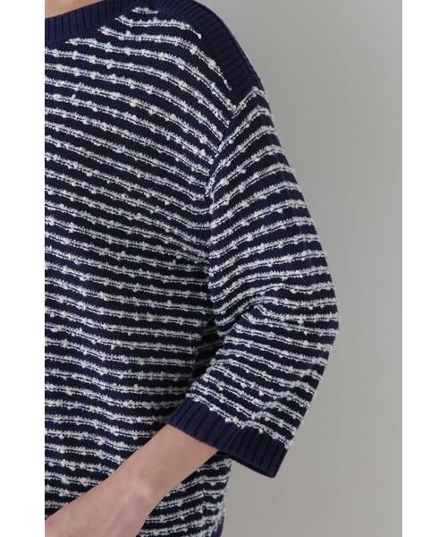 human woman / ヒューマンウーマン ニット・セーター | ◆MIXヤーンガーターボーダープルオーバー | 詳細7