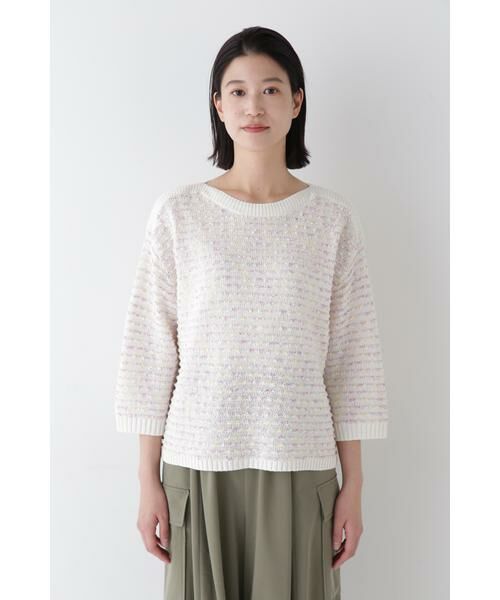 human woman / ヒューマンウーマン ニット・セーター | ◆MIXヤーンガーターボーダープルオーバー | 詳細12