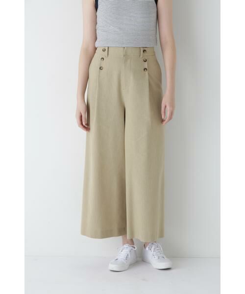 human woman/ヒューマンウーマン ◆コットンポリレーヨンリネンマリンパンツ ベージュ LL human woman/ヒューマンウーマン ◆コットンポリレーヨンリネンマリンパンツ ベージュ LL