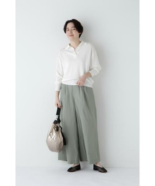 human woman / ヒューマンウーマン パンツ | ◆エアリーコットンタックワイドパンツ | 詳細14