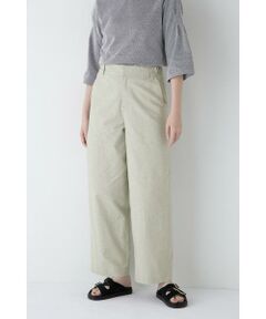 human woman / ヒューマンウーマン パンツ | ◆綿麻シャンブレーセミワイドパンツ