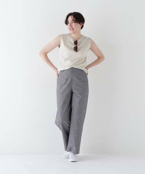 human woman / ヒューマンウーマン パンツ | ◆綿麻シャンブレーセミワイドパンツ | 詳細5