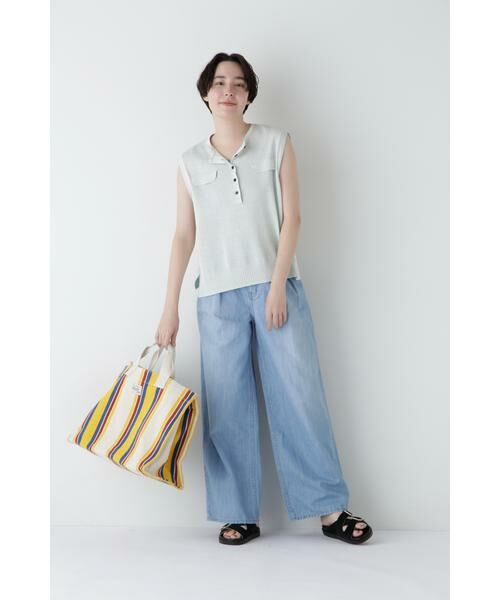 human woman / ヒューマンウーマン パンツ | ◆タックワイドデニムパンツ | 詳細10