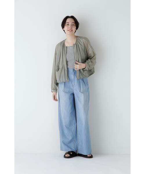 human woman / ヒューマンウーマン パンツ | ◆タックワイドデニムパンツ | 詳細7