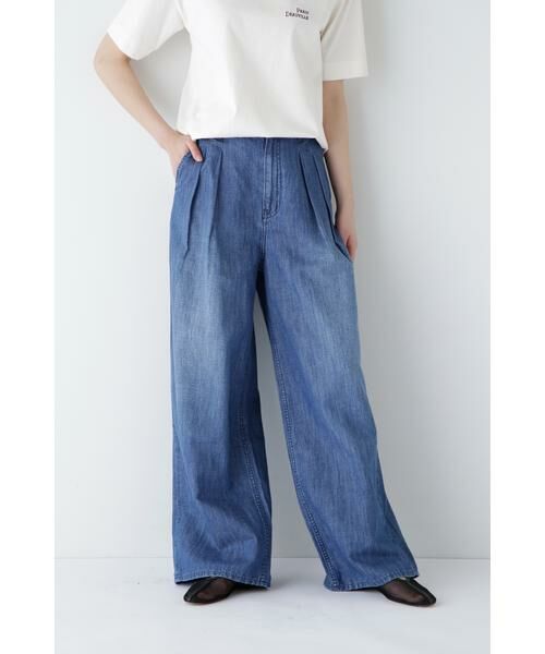 human woman / ヒューマンウーマン パンツ | ◆タックワイドデニムパンツ | 詳細24