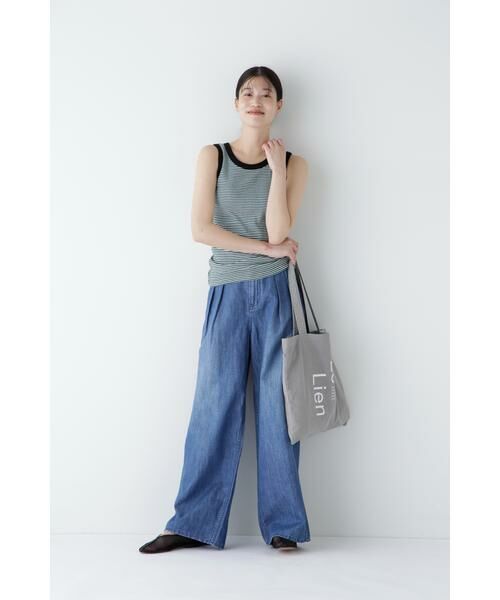 human woman / ヒューマンウーマン パンツ | ◆タックワイドデニムパンツ | 詳細26