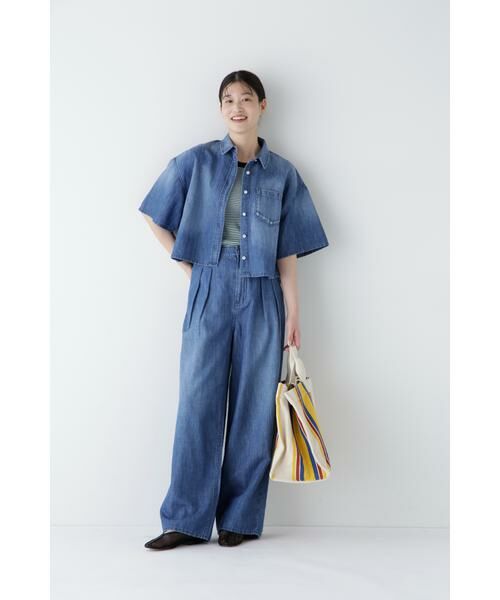 美品 Kurashi&Trips Publishing ワイドデニムパンツ 濃紺 GP2413841