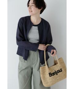 human woman / ヒューマンウーマン ブルゾン | ◆ハードマンリネンノーカラージップブルゾン