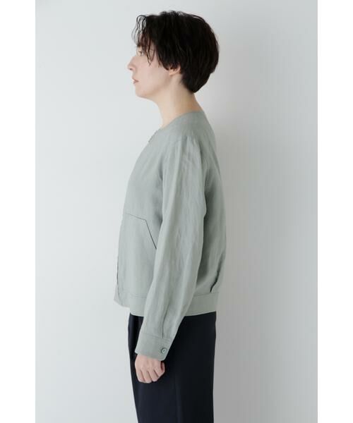 human woman / ヒューマンウーマン ブルゾン | ◆ハードマンリネンノーカラージップブルゾン | 詳細4