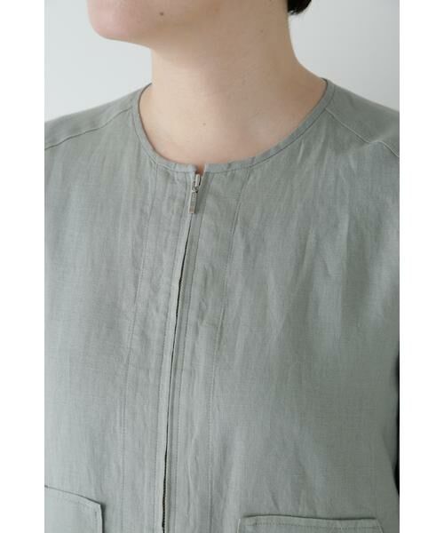 human woman / ヒューマンウーマン ブルゾン | ◆ハードマンリネンノーカラージップブルゾン | 詳細6