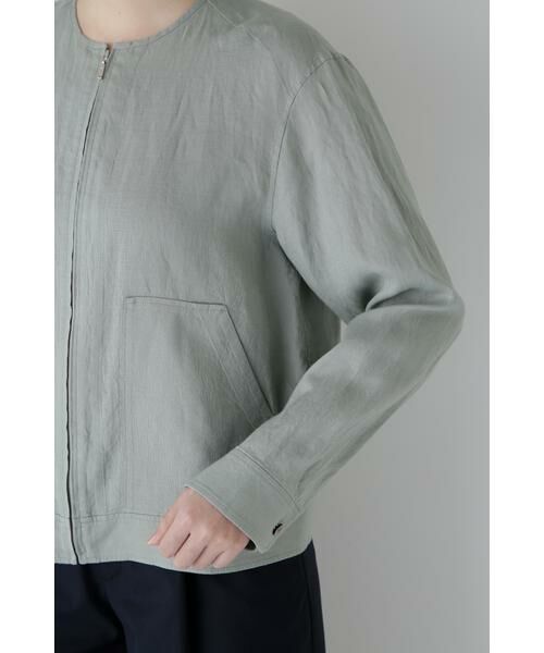 human woman / ヒューマンウーマン ブルゾン | ◆ハードマンリネンノーカラージップブルゾン | 詳細7