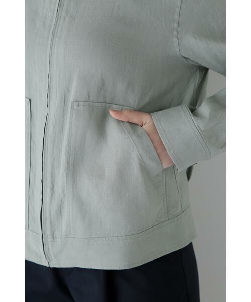 【美品】ヒューマンウーマン 無染色ウールブルゾン Lサイズ C／Nシアタッサーブルゾン | human woman（ヒューマンウーマン