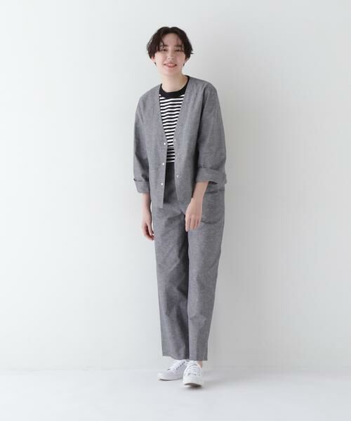 human woman / ヒューマンウーマン ブルゾン | ◆綿麻シャンブレーVネックブルゾン | 詳細2