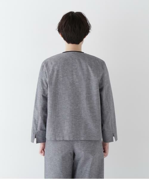 human woman / ヒューマンウーマン ブルゾン | ◆綿麻シャンブレーVネックブルゾン | 詳細4