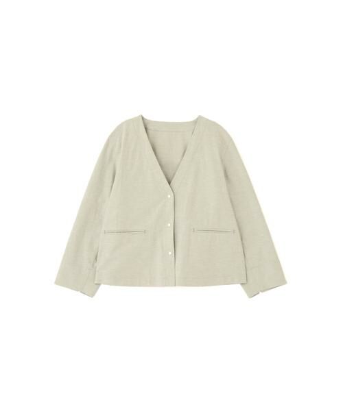 human woman / ヒューマンウーマン ブルゾン | ◆綿麻シャンブレーVネックブルゾン | 詳細6
