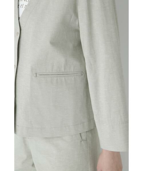 human woman / ヒューマンウーマン ブルゾン | ◆綿麻シャンブレーVネックブルゾン | 詳細15